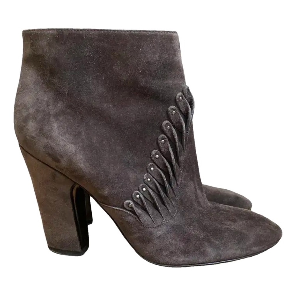 Sigerson Morrison Gray Suede Ankle Booties Size 9.5